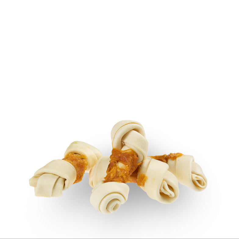 Wit geknoopt bot met kip 12.5-13.5cm