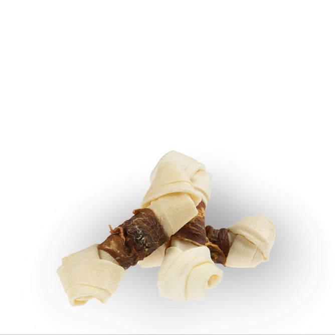 Wit geknoopt bot met eend 12.5-13.5cm