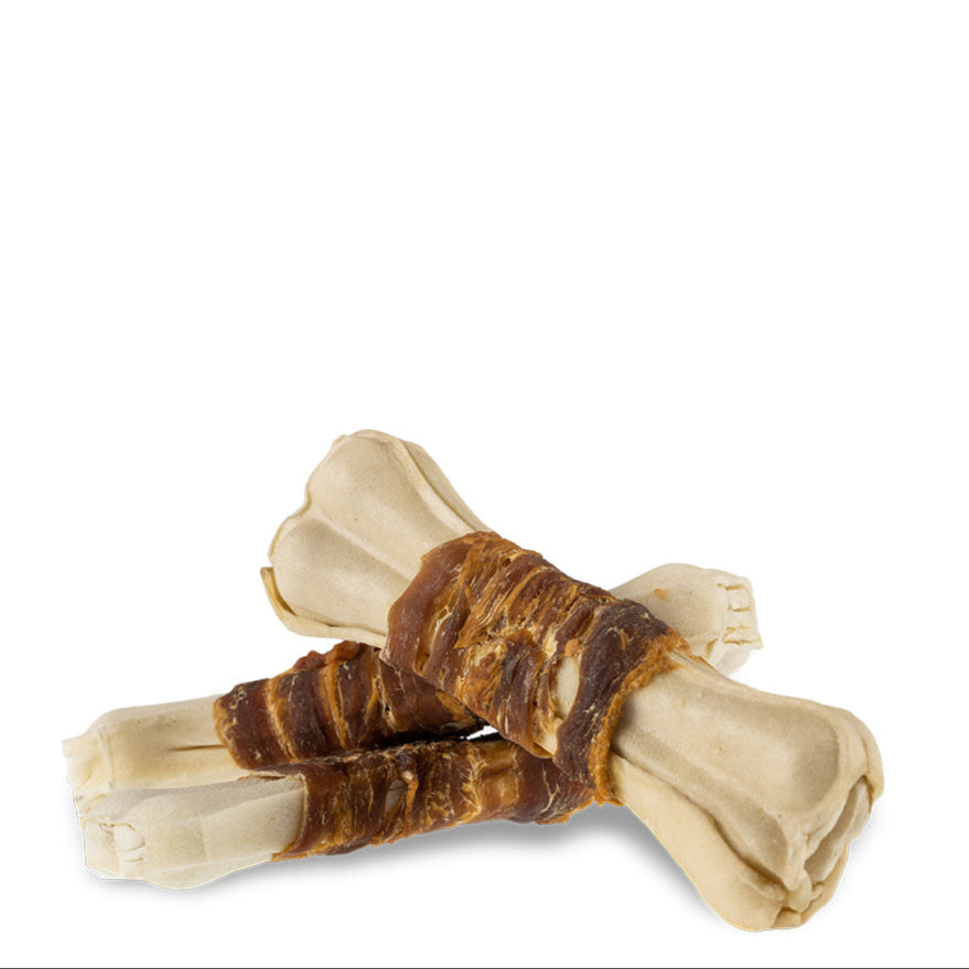 Wit geperst bot met eend 16cm