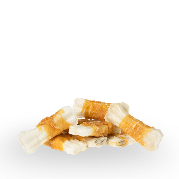 Wit geperst bot met kip 10cm