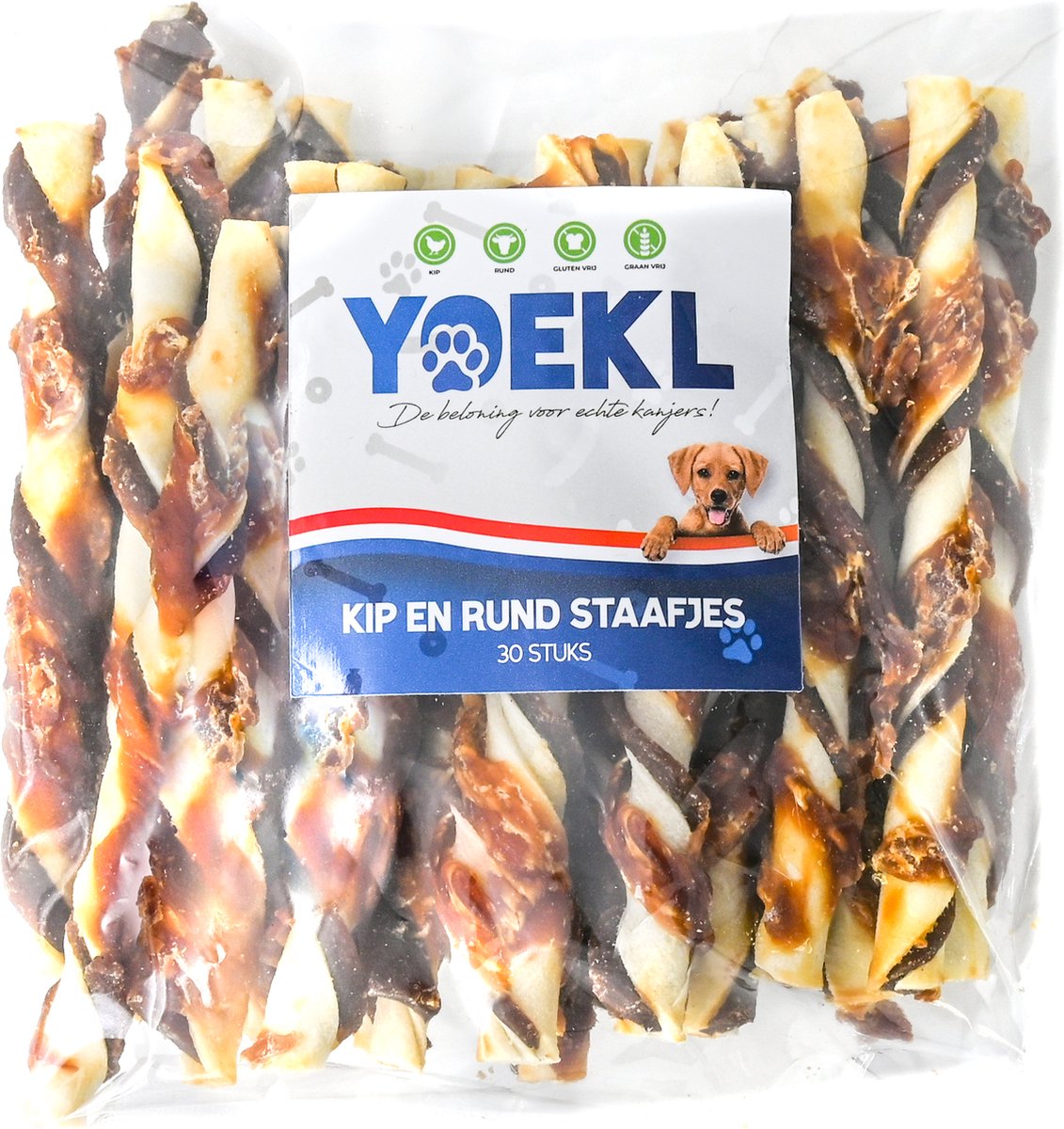 YOEKL kauwstaafjes Met Kip En Rund 30 Stuks