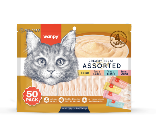 Wanpy - Creamy Lickable Treats - 4 smaken - 50 Stuks