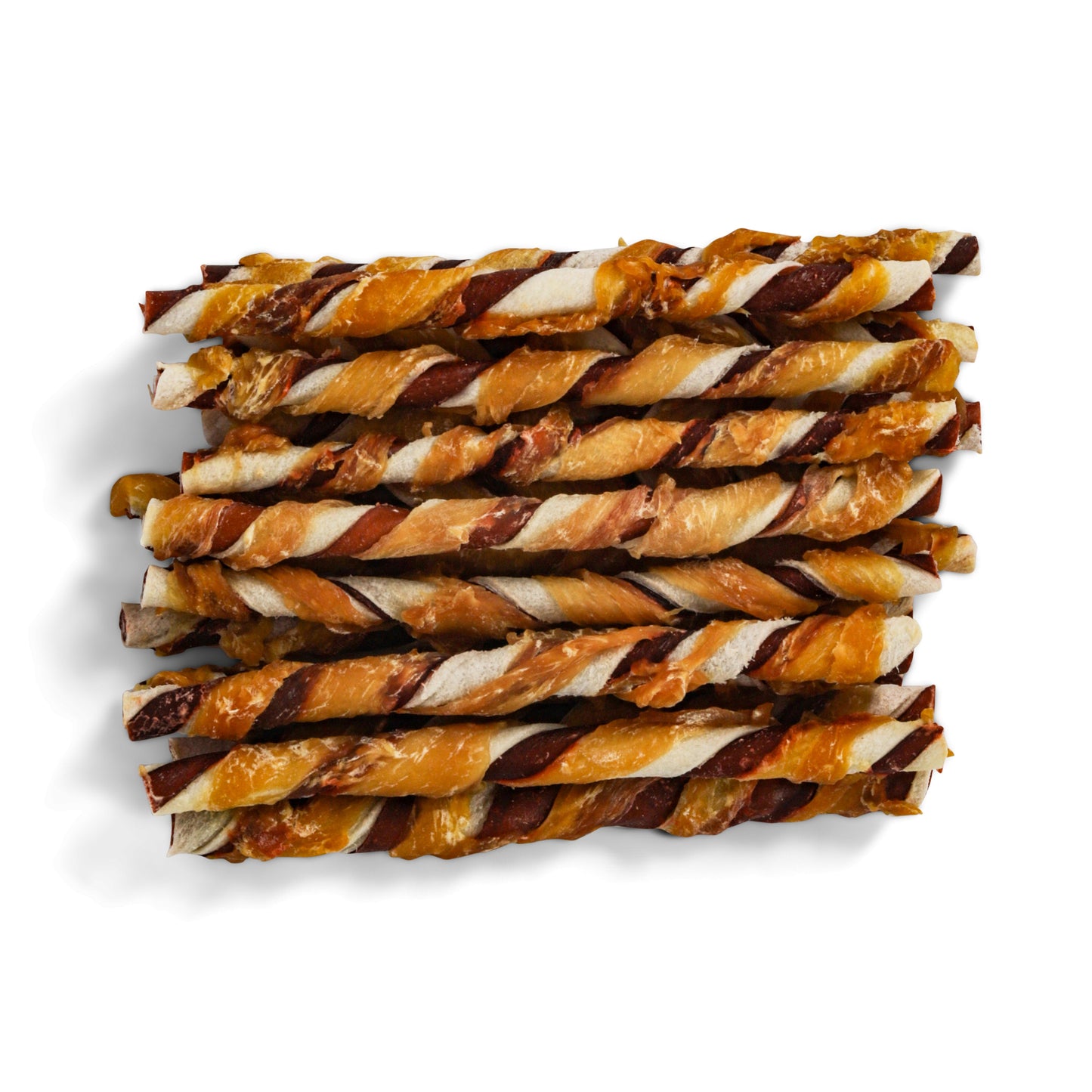 Meerkleurig Gedraaide Sticks met Kip 12.5cm - 100 Stuks