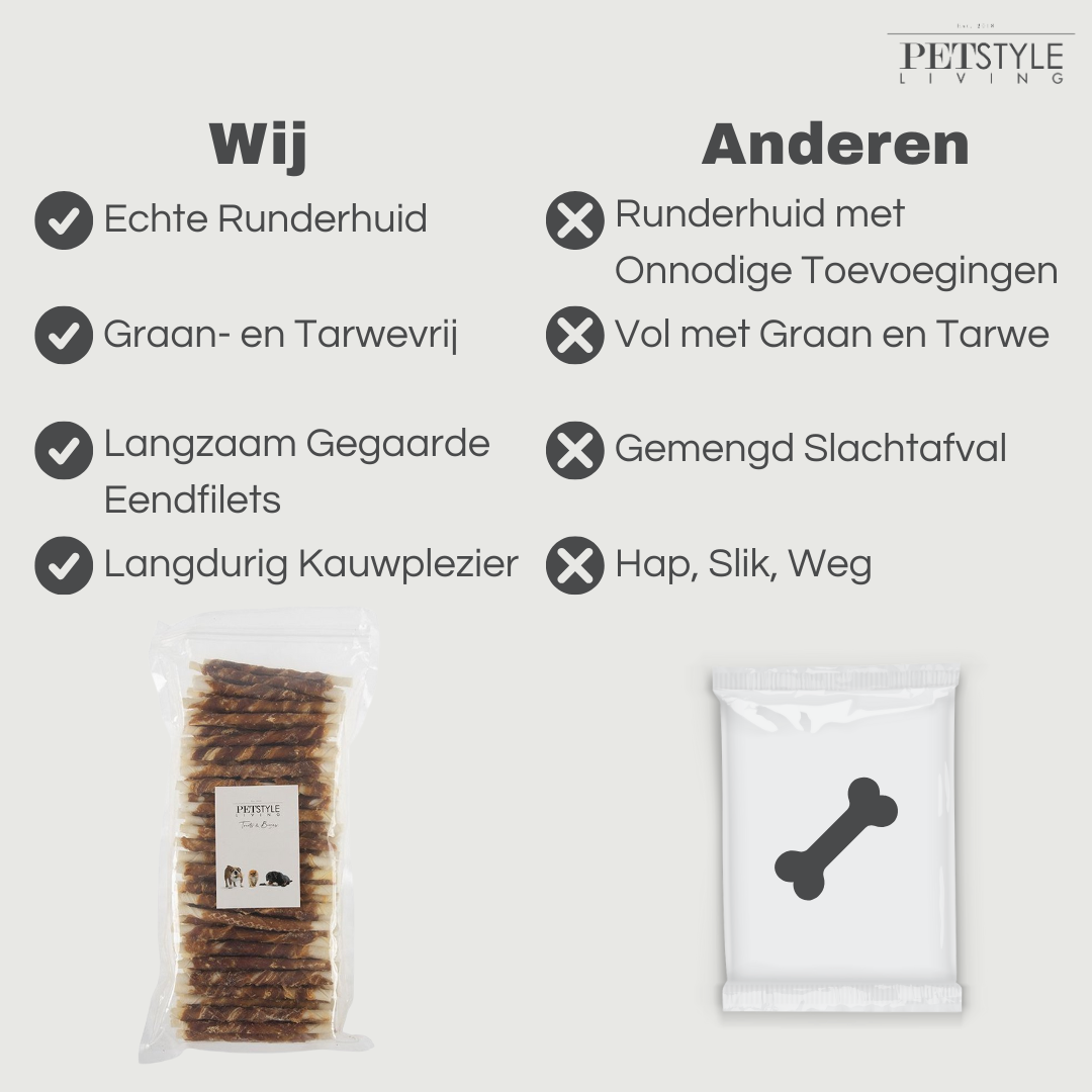 Gedraaide Sticks met Eend 12.5cm - 100 Stuks