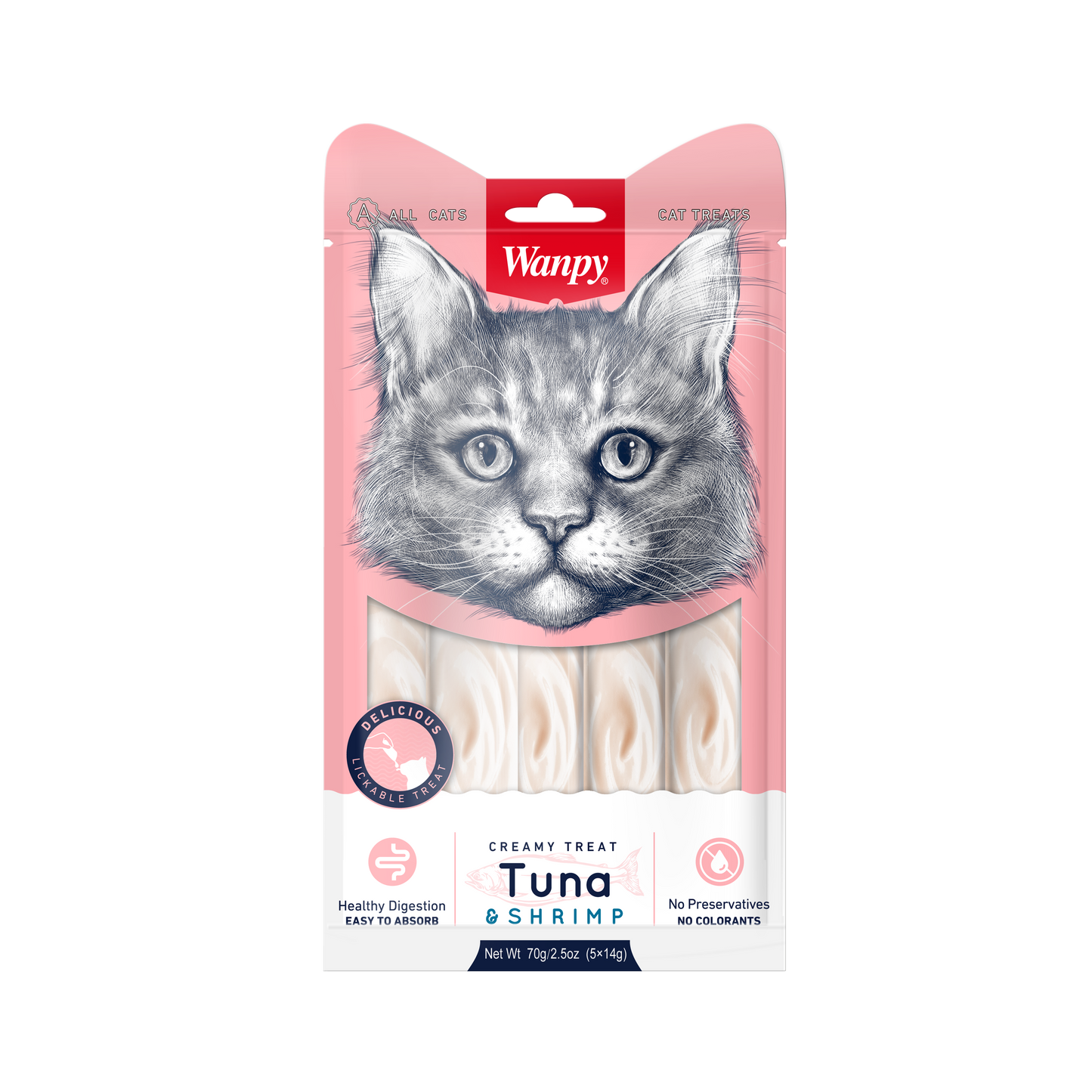 Wanpy - Friandises crémeuses à lécher Thon & Crevettes - Chat