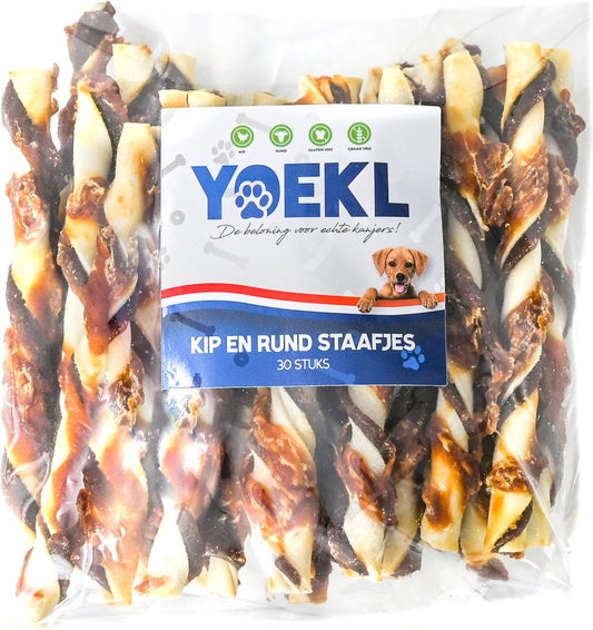 YOEKL kauwstaafjes Met Kip En Rund  30 Stuks