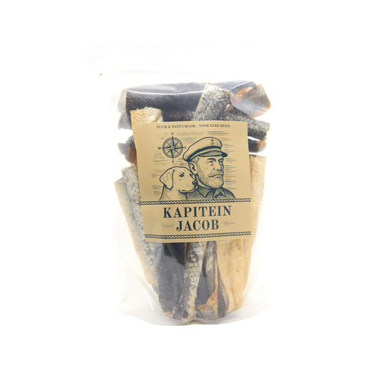 Kapitein Jacob - Gedroogde zalmhuiden met vlees - 750 gram