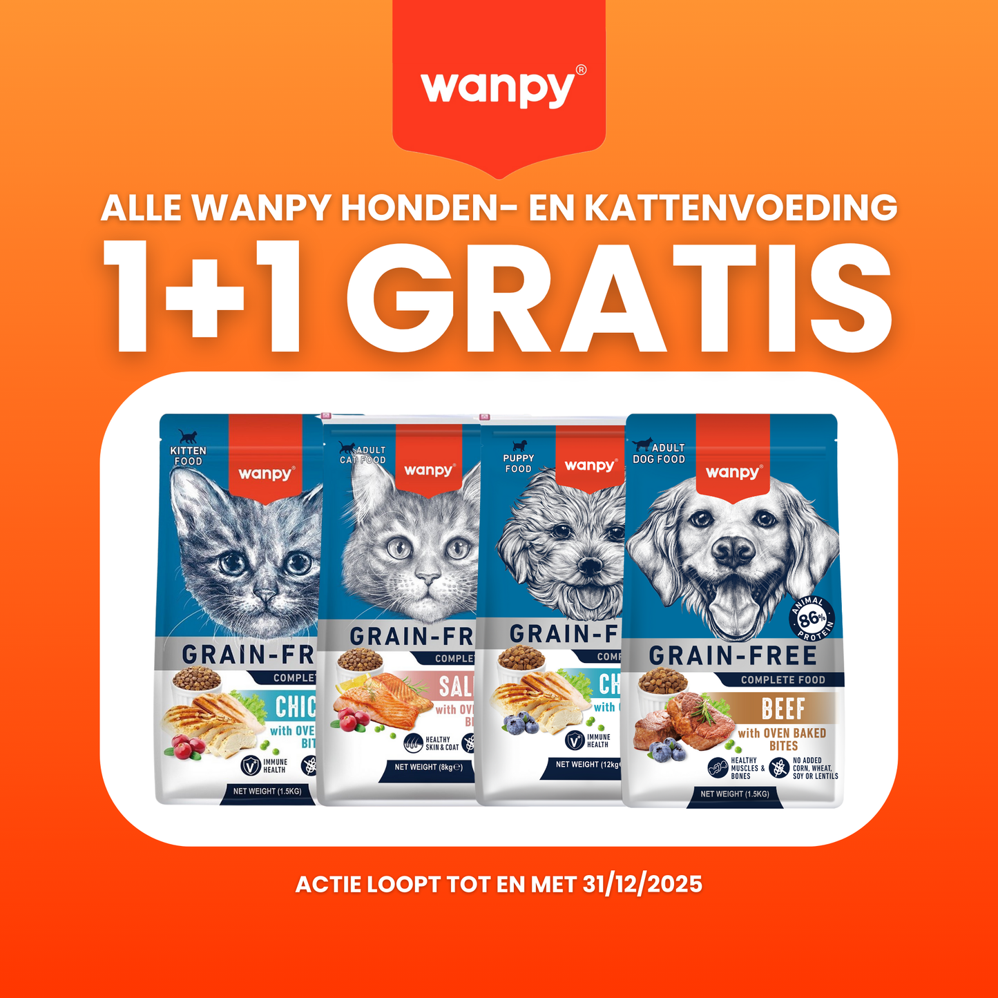 Wanpy - Hondenvoer Rund 12 kg (Adult)