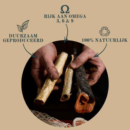 Kapitein Jacob - Gedroogde zalmhuiden met vlees - 750 gram