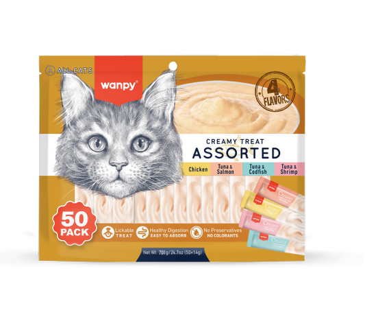 Wanpy - Creamy Lickable Treats - 4 smaken - 50 Stuks