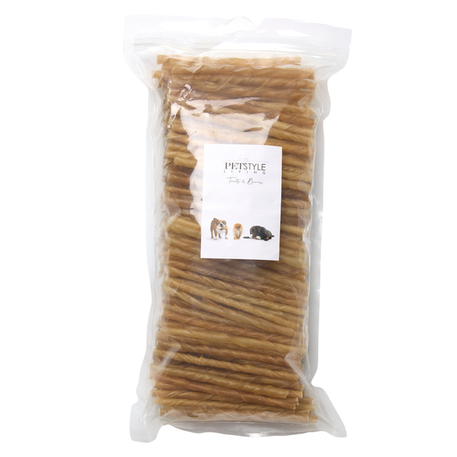 Petstyle Living - Gedraaide Sticks Naturel 12.5cm - 200 Stuks