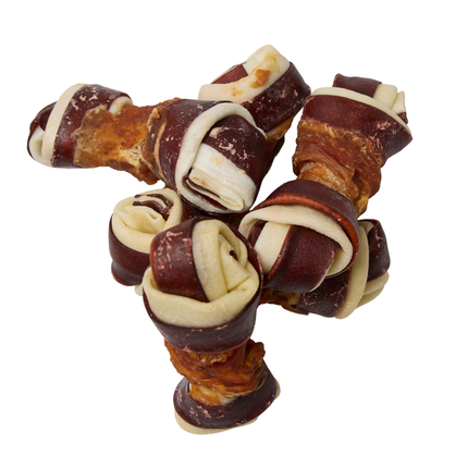 Petstyle Living - Geknoopte Botten met Kip & Rund Meerkleurig 11cm - 20 Stuks