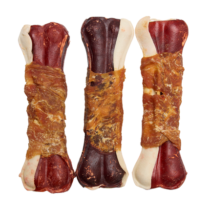 Petstyle Living - Geperste Botten met Kip & Rund Meerkleurig 16cm - 6 Stuks