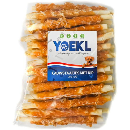 YOEKL Kauwstaafjes Met Kip 30 Stuks