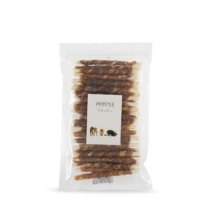 Petstyle Living - Gedraaide Sticks met Eend 12.5cm - 30 Stuks