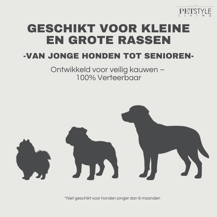 Petstyle Living - Geknoopte Botten met Kip 21cm - 6 Stuks