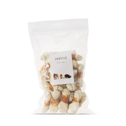 Petstyle Living - Geknoopte Botten met Kip 7.5cm - 25 Stuks