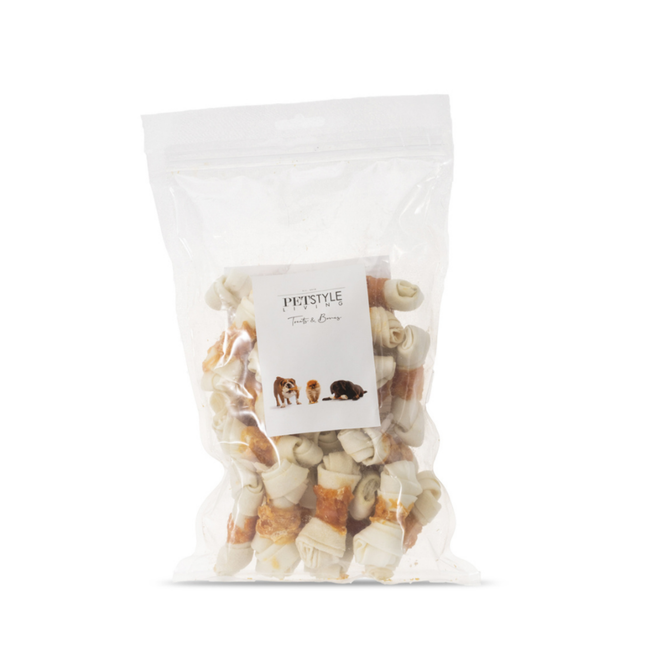 Petstyle Living - Geknoopte Botten met Kip 7.5cm - 25 Stuks