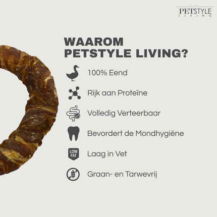 Petstyle Living - Gepofte Ringen met Eend 19cm - 5 Stuks