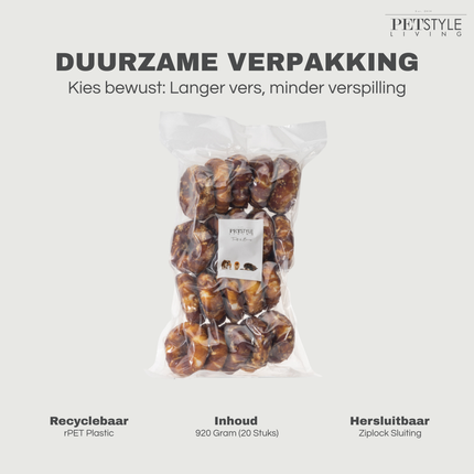 Petstyle Living - Gepofte Ringen met Eend 7,5cm - 20 Stuks