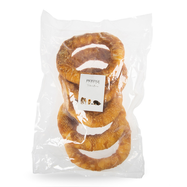 Petstyle Living - Gepofte Ringen met Kip 19cm - 5 Stuks