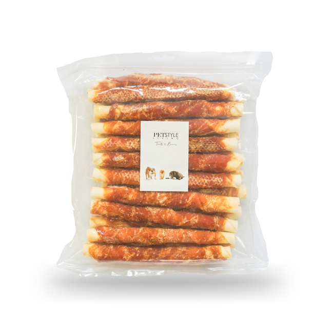 Petstyle Living - Kauwstaven met Kip 20cm - 20 Stuks