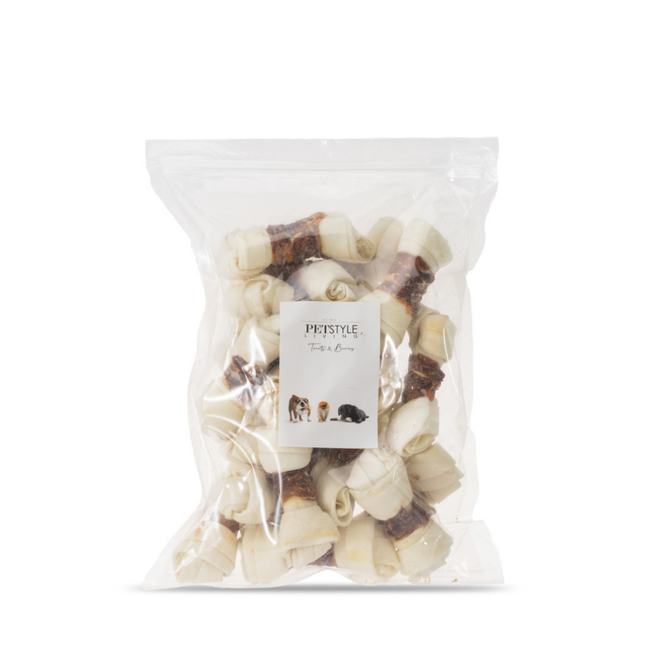 Petstyle Living - Geknoopte Botten met Eend 11cm - 20 Stuks