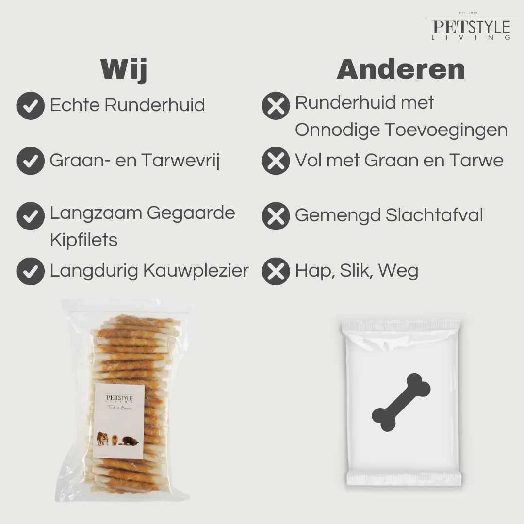 Weiße, gedrehte Stange mit Huhn, 12,5 cm, 7/8 mm – pro Karton (15)