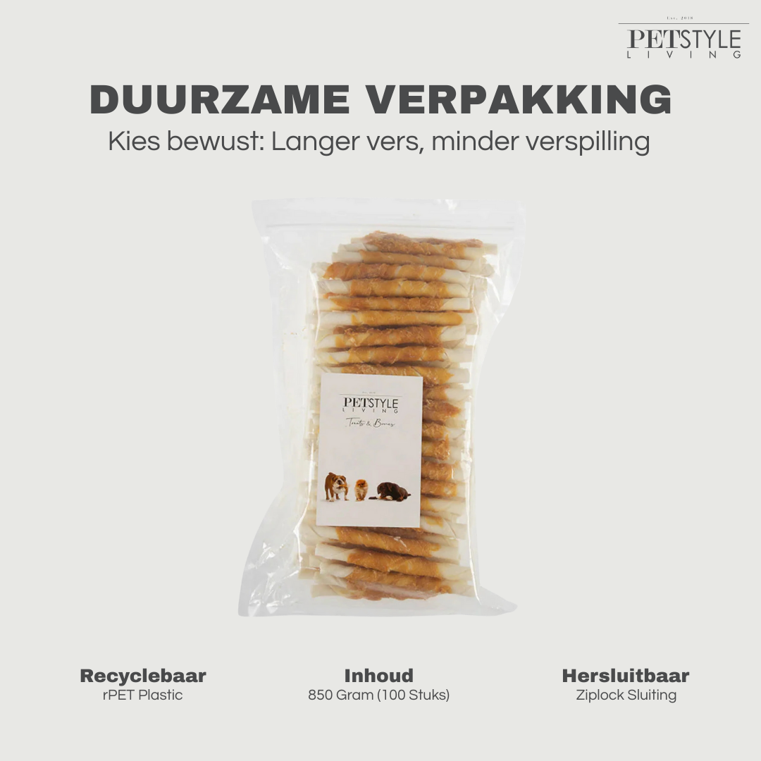 Weiße, gedrehte Stange mit Huhn, 12,5 cm, 7/8 mm – pro Karton (15)