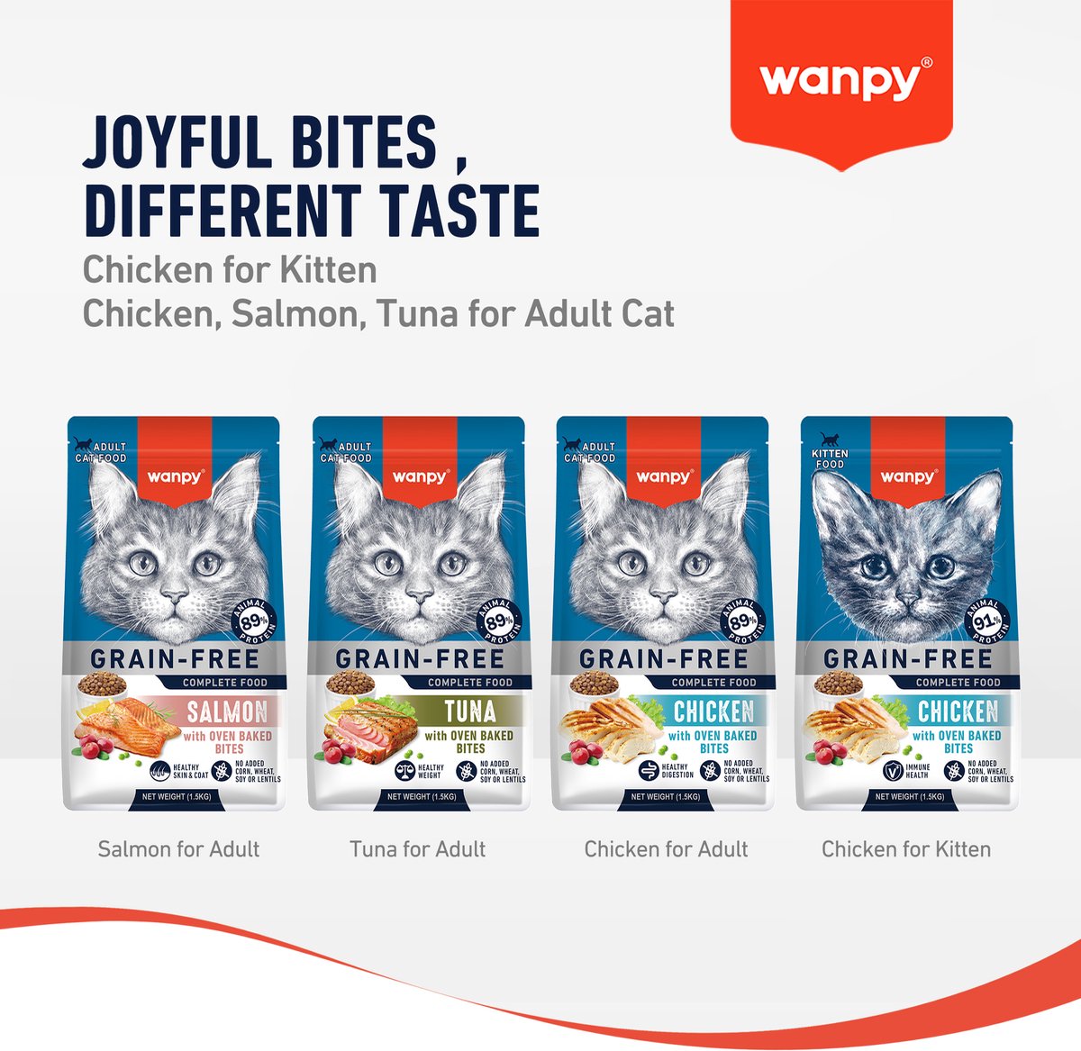 Wanpy - Kattenvoer Kip - 1.5 kg (Adult)