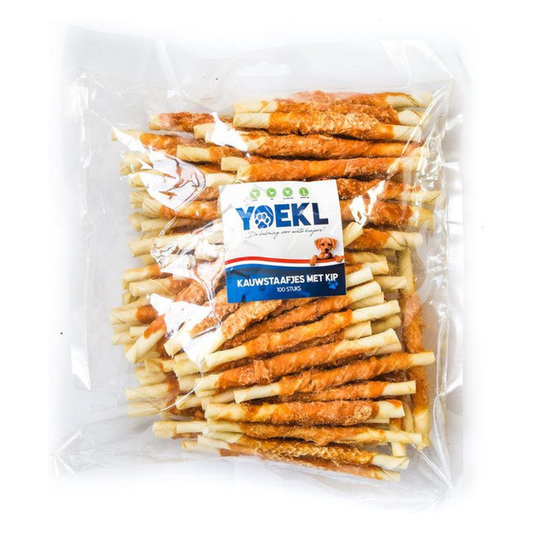 YOEKL - Kauwstaafjes met Kip 100 Stuks