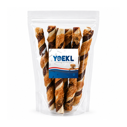YOEKL - Kauwstaven met Kip & Rund 20cm 6 Stuks