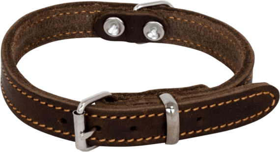 JV GreasedLeather Collar Brown